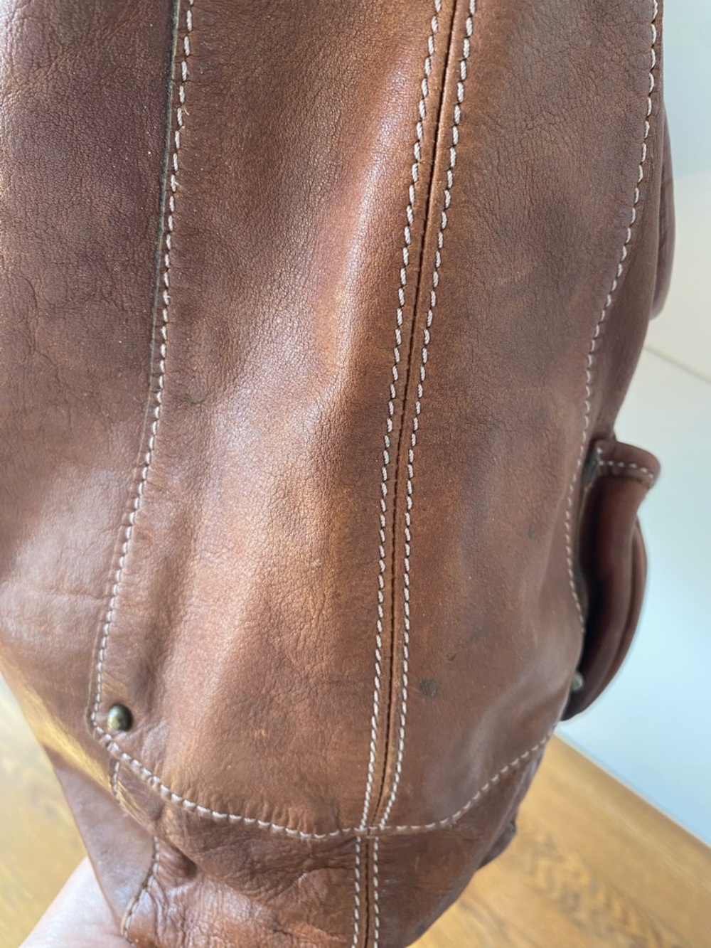Banana Republic Brown Leather Hobo with Buckle Pocket Details - Picture 4 of 8